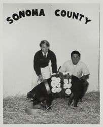 Tom Holtzen and his FFA Grand Champion hog at the Sonoma County Fair, Santa Rosa, California