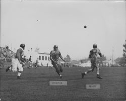 Leghorns and San Francisco Broncos play to 21-21 tie in Egg Bowl, Petaluma, California, Dec. 10,1950