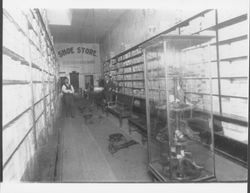 Unidentified shoe store, Petaluma, California, 1894