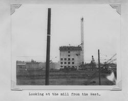 Poultry Producers of Central California grain elevator under construction, Petaluma, California, about 1938