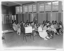 Signing up for kindergarten at Valley Vista School, Petaluma, California, 1961