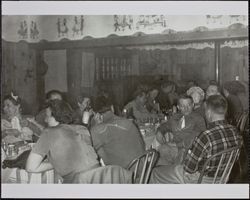 Installation of Redwood Rangers newly elected officers at Gori's Tavern on Main Street, Guerneville, California, 1949