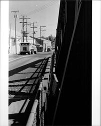 Looking west across D Street Bridge, Petaluma, California, 1973