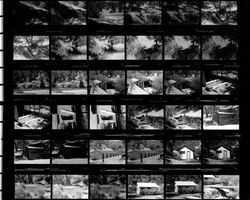 Contact print of structures at Vichy Springs, Ukiah, California, about 1985