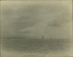 Ships in San Francisco Bay looking toward the Golden Gate, San Francisco, California, about 1890