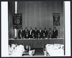 Members of Rotary and Kiwanis Clubs at a dinner, Santa Rosa, California, 1963