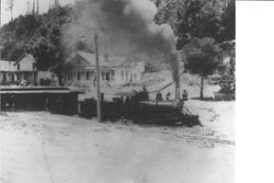 North bound passenger train coming into Occidental, California, about 1907