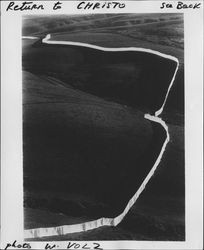 Christo's Running Fence crosses Sonoma County north of Petaluma, California, 1976