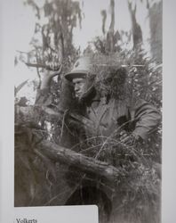 Fred L. Volkerts, Jr. at a US Marine Corps camp during World War II, likely Camp Pendleton, California, about 1942