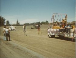 Bicentennial Parade floats at the Fairgrounds, Petaluma, California, July 4, 1976