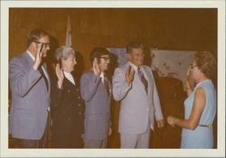 Petaluma City Council swearing in, Petaluma, California, June 29, 1973