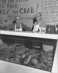 Pacific Market employees behind the fish counter, Petaluma, California, about 1951