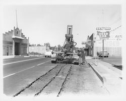 Tearing up Main Street, Petaluma, California, about 1952