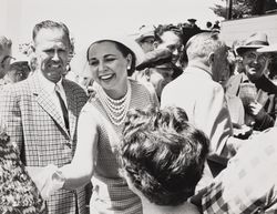 Elzo McCluskey in a crowd at the Sonoma County Fair, Santa Rosa, California