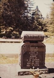 Tombstone of Robert M. Garner, Ethel M. Garner and Addie Garner, Guerneville Cemetery