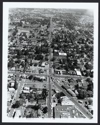 Looking north at intersection of Mendocino and College Avenue, Santa Rosa, California, 1964