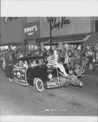 Car and float of the Loyal Order of Moose, lodge no. 475, Petaluma, California, 1955