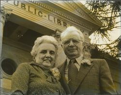 Edward and Lillian Fratini at Ed's 80th birthday celebration at the Petaluma Museum, Petaluma, California. Feb. 20, 1982