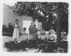 Members of the Newcomers Club at a fashion show, Santa Rosa , California, 1959