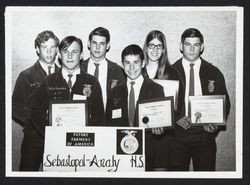 Analy High School Future Farmers of America with plaques