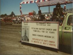 San Francisco's Vigilante Bell displayed in a pickup truck for the Bicentennial Parade, Petaluma, California, July 4, 1976