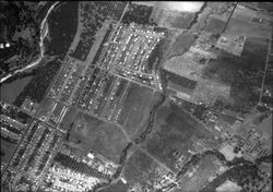 Aerial view of the Montgomery Village Area, Santa Rosa, California, 1950