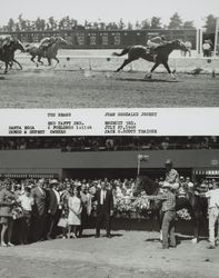 Photo finish and Winner's Circle for horse #2 "The Braes" at the Sonoma County Fair Racetrack, Santa Rosa, California