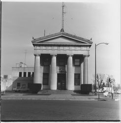 Exterior view of the Sonoma County Jail building, Hinton Avenue