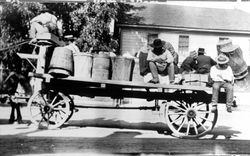 Indian hop pikers on a wagon