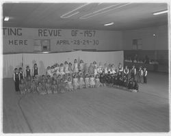Closing presentation of the skaters in the Skating Revue of 1957, Santa Rosa, California, April, 1957