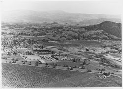 Aerial view of Healdsburg with Fairchild Semiconductor plant in the foreground