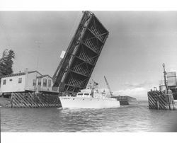 D Street bridge raised to allow a boat to pass