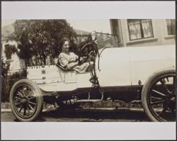 Lucy Grace Dimmick in the Stutz Bearcat, Fourth Street, Petaluma, California, 1916