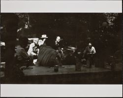 Redwood Rangers at Nin Guidotti's camp after the King Ride, Cazadero, California, August 18, 1946