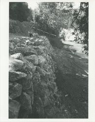 Inspecting the retaining wall along the Russian River