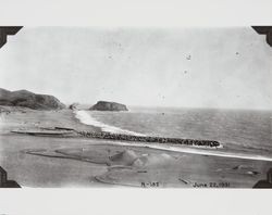 Construction of the jetty at the mouth of the Russian River at Jenner, California, June 22,1931