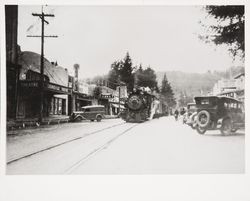 Looking west down Railroad Avenue in Guerneville