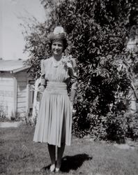 Georgina M. Evans on her wedding day, Petaluma, California, September 1, 1940