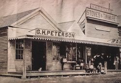 Plaza Block of Powell Street, Healdsburg, California, 1873