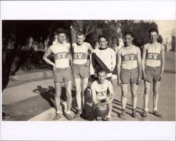 Saint Vincent's Academy basketball team with coach Art Spolini, Petaluma, California , January 14, 1932