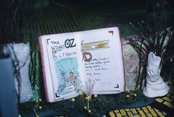 Book in the model for the Garden of Oz show preparations at the Hall of Flowers at the Sonoma County Fairgrounds, Santa Rosa, California, April 1988