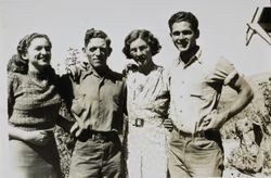 Donogh family poses for a picture at their Lakeville ranch, Petaluma, California, 1940