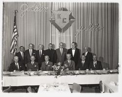 Head table at Knights of Columbus Golden Jubilee dinner, Santa Rosa, California, 1958