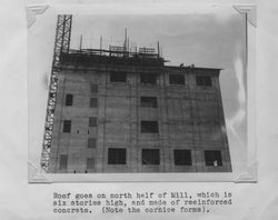 Poultry Producers of Central California grain elevator under construction, Petaluma, California, about 1938