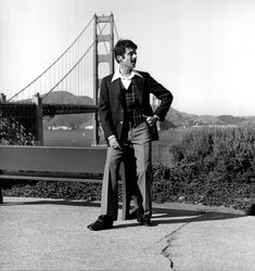 Mattei Brothers men's and women's fashions modeled near the Golden Gate Bridge