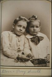 Portrait of Isadora (Dora) Smith and her brother Percy Smith, Petaluma, California, about 1889