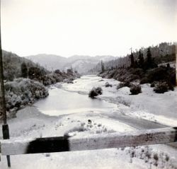 View of the Russian River from a bridge, Guerneville, California, 1930