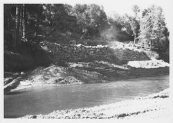 Building a retaining wall along the Russian River