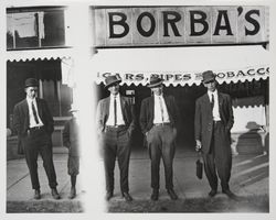 Some of the Borba boys in front of Borba Cigar store