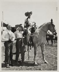 Judy Smith, Farmers' Day trail ride winner at the Sonoma County Fair Racetrack, Santa Rosa, California